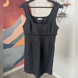 Wilfred Wool Gray Sheath Mini Dress Square Neck Cocktail